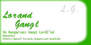 lorand gangl business card